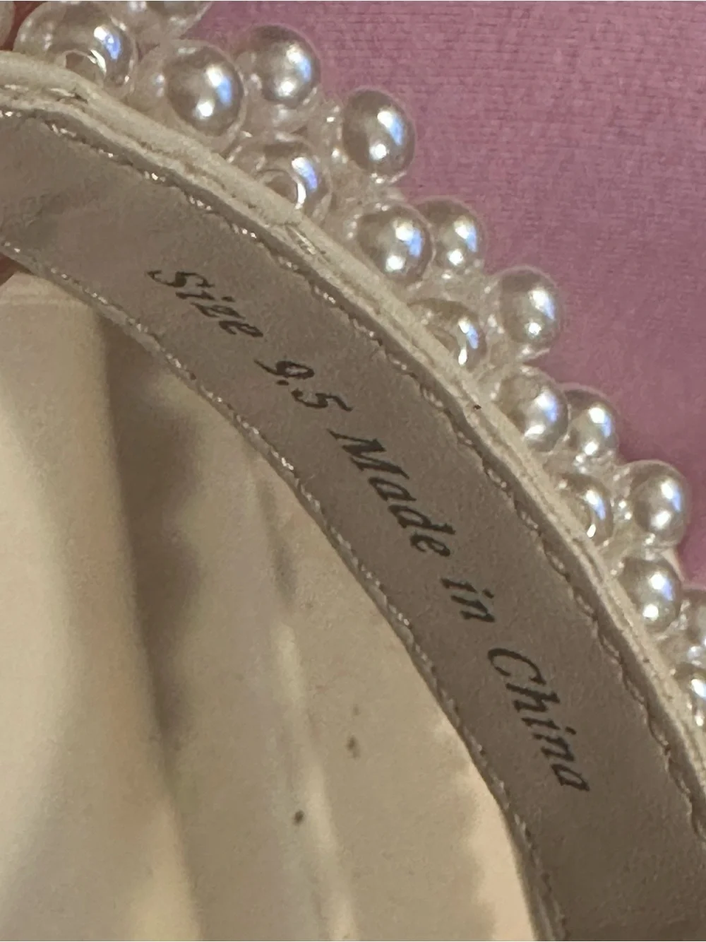 Dolce Vita Pearl Embellished Mule Heels Women’s Size 9.5 Ivory Block Heel